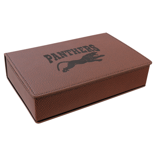 Football Leatherette Flask Gift Set