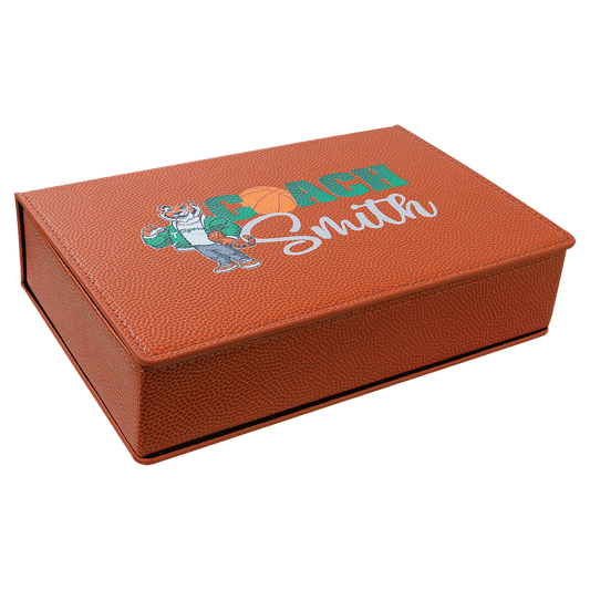 Basketball Leatherette Flask Gift Set