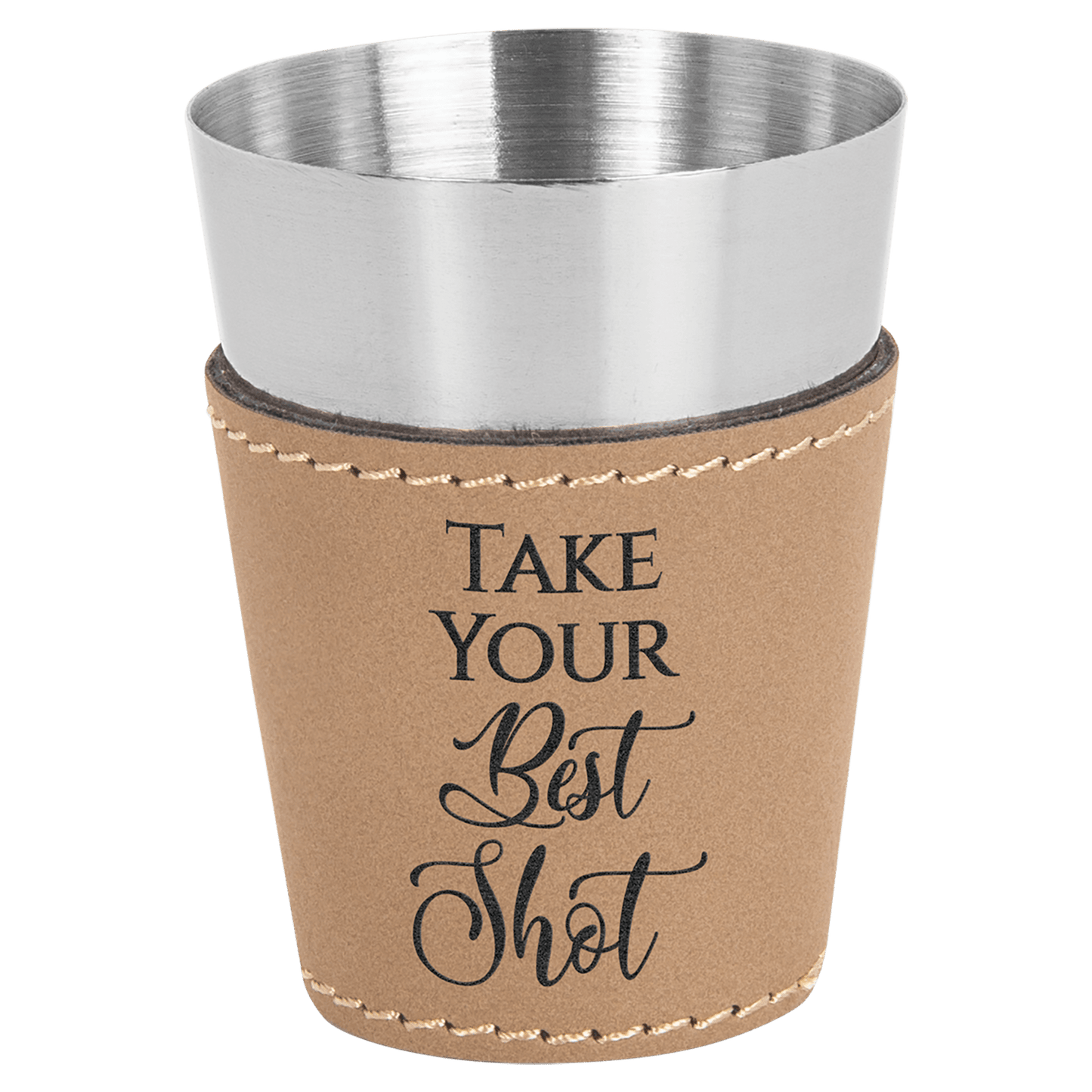 Leatherette and Shot Glass