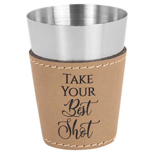 Leatherette and Shot Glass