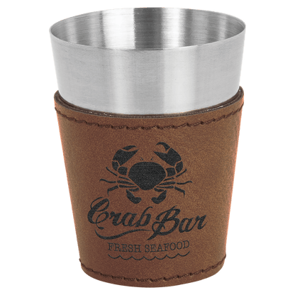 Leatherette and Shot Glass