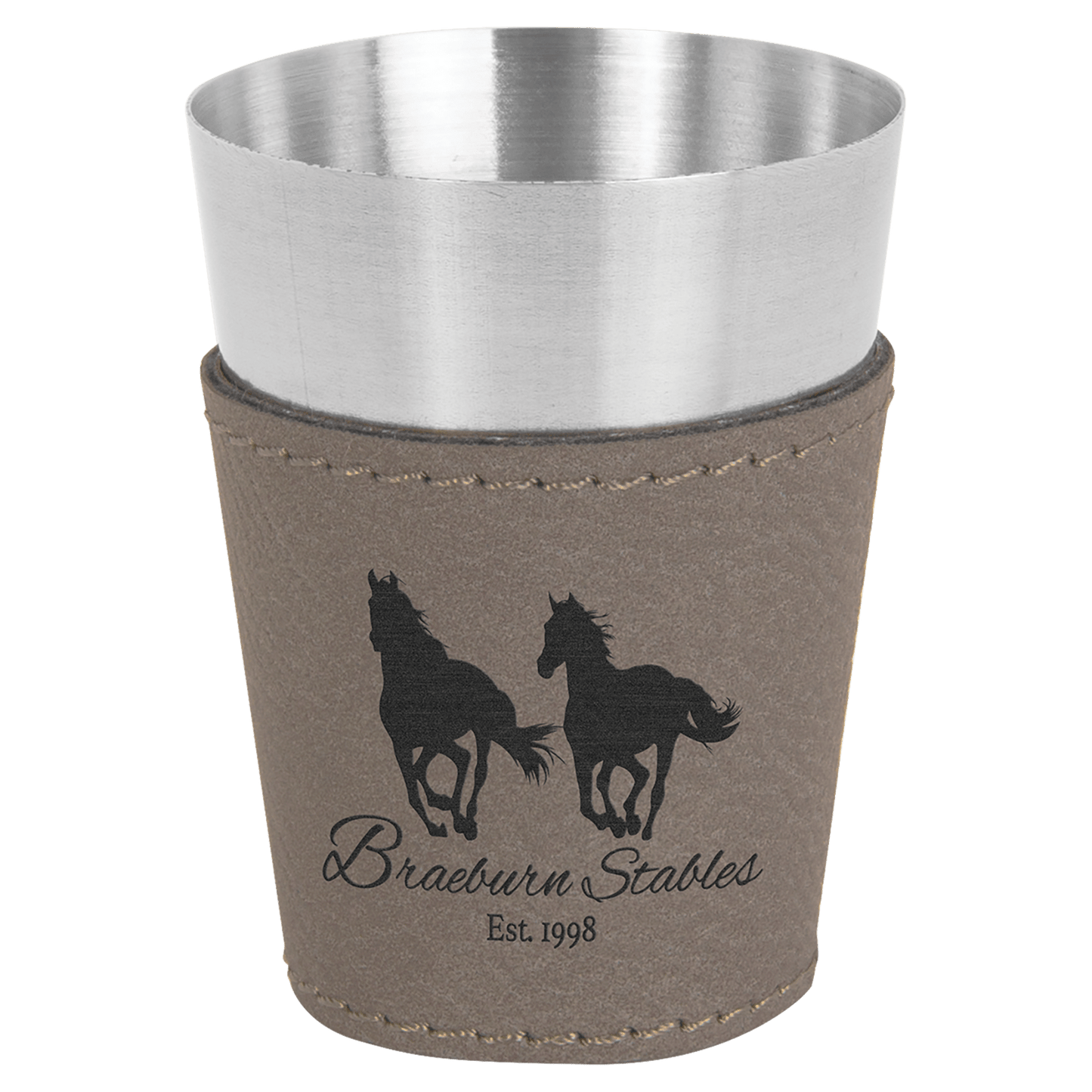 Leatherette and Shot Glass