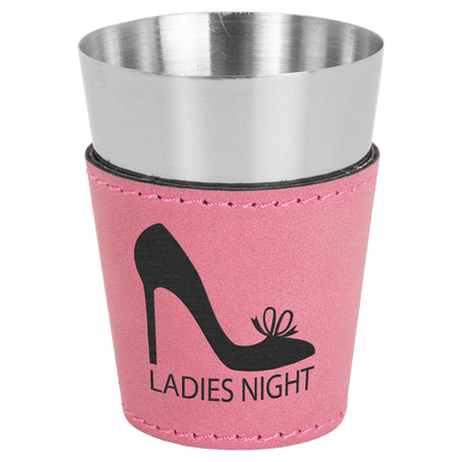Leatherette and Shot Glass