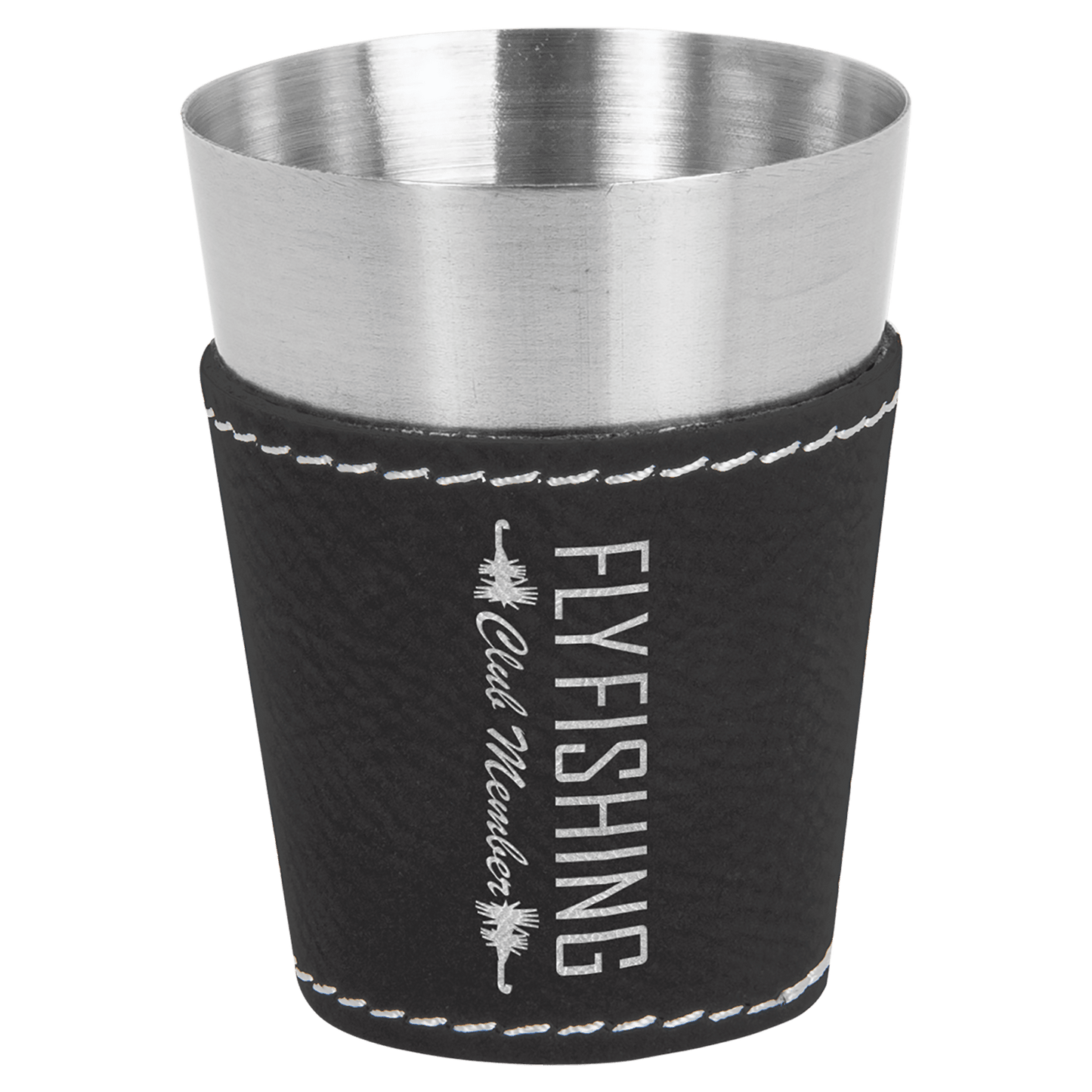 Leatherette and Shot Glass