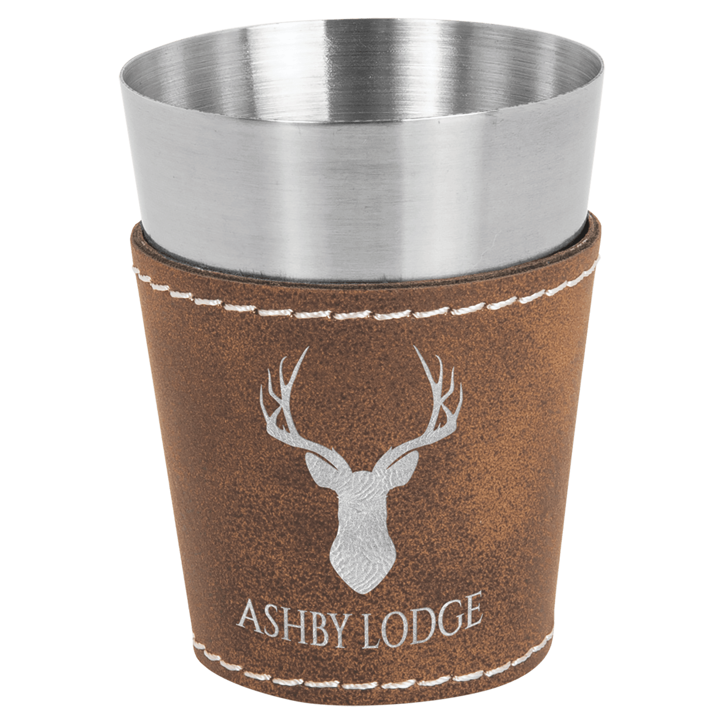 Leatherette and Shot Glass