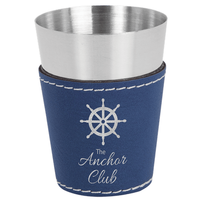 Leatherette and Shot Glass