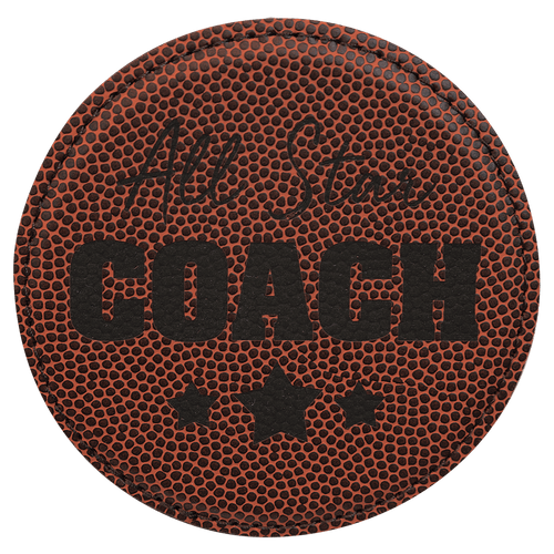 Round Football Leatherette Coaster