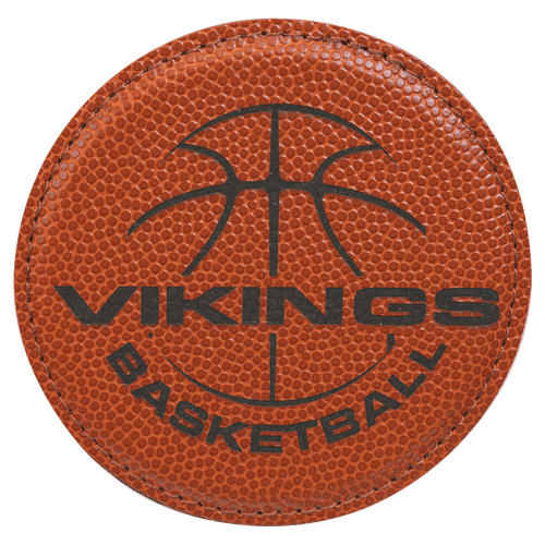 Round Basketball Leatherette Coaster