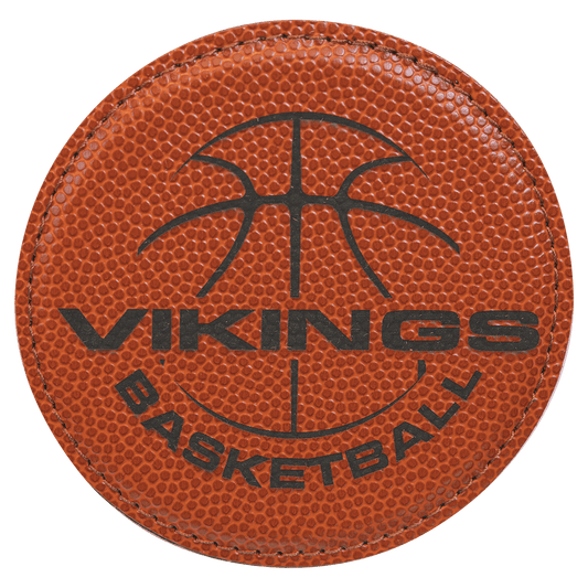 Round Basketball Leatherette Coaster