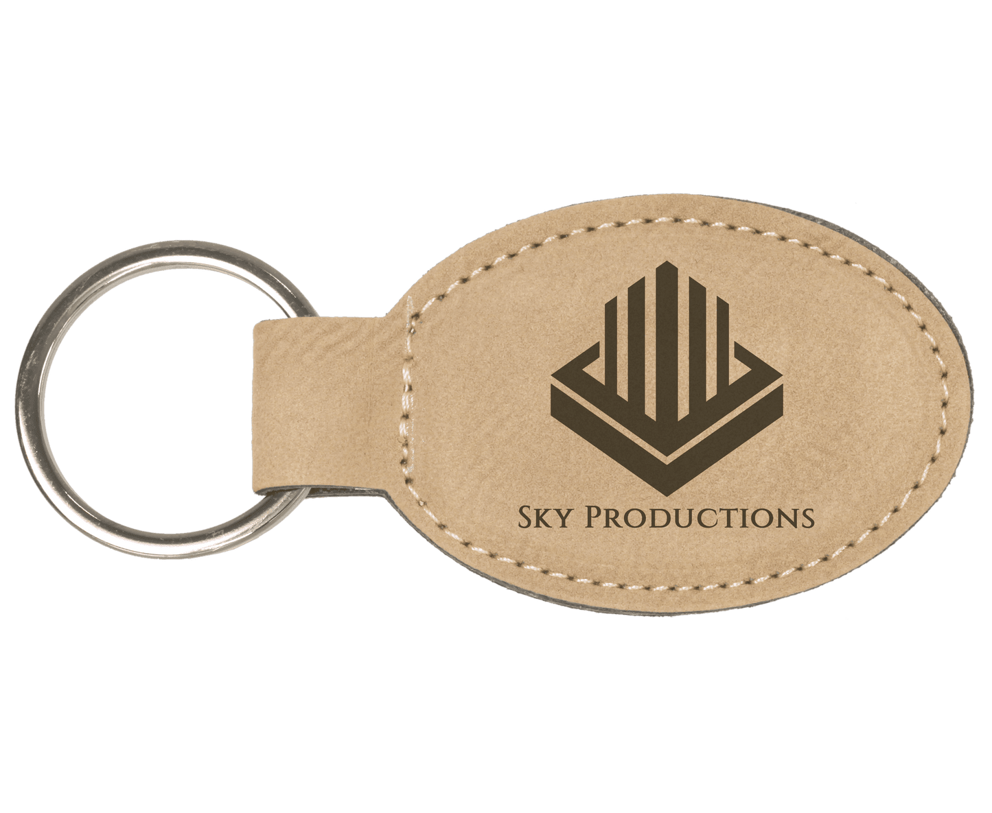 Leatherette Oval Keychain