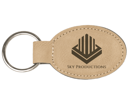 Leatherette Oval Keychain