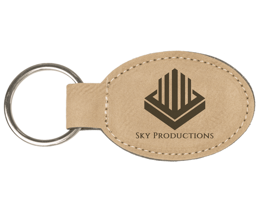 Leatherette Oval Keychain