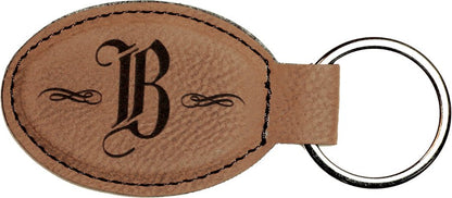 Leatherette Oval Keychain