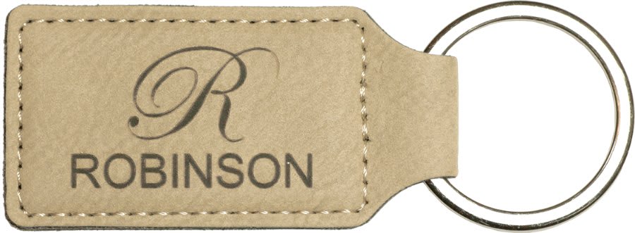 Leatherette Rectangle Keychain