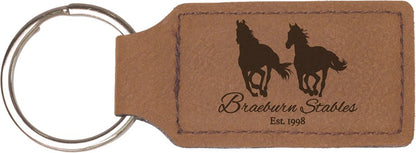 Leatherette Rectangle Keychain