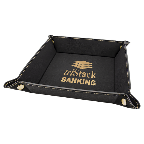 Leatherette Snap Up Tray with Snaps