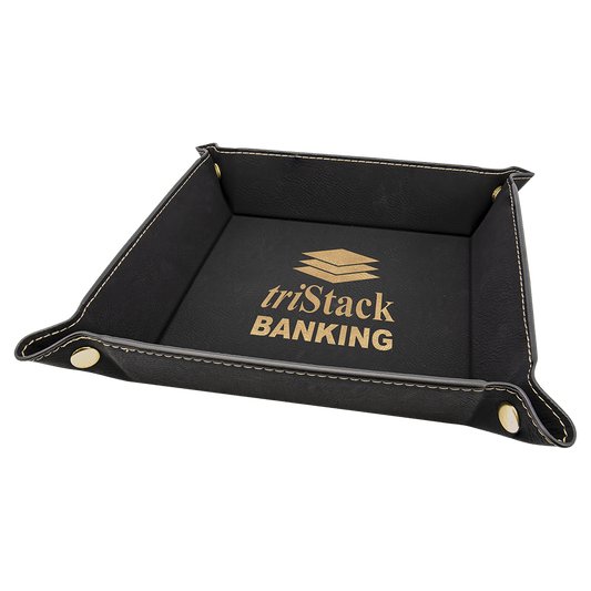 Leatherette Snap Up Tray with Snaps