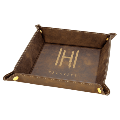 Leatherette Snap Up Tray with Snaps