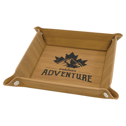 Leatherette Snap Up Tray with Snaps