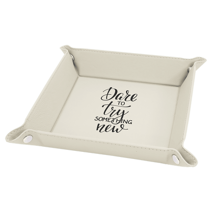 Leatherette Snap Up Tray with Snaps