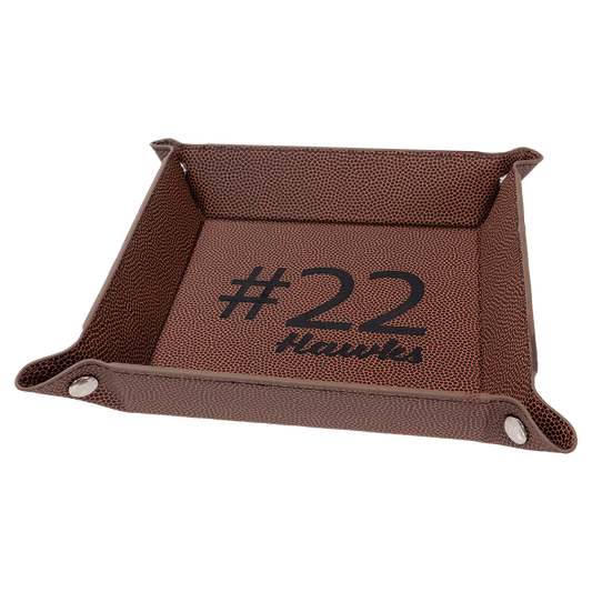 Football Leatherette Snap Up Tray with Snaps