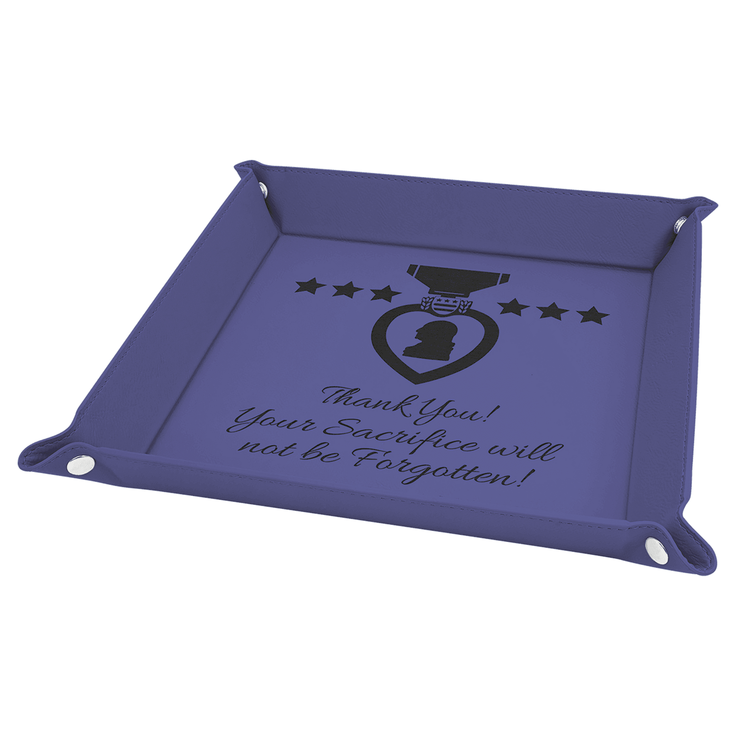 Leatherette Snap Up Tray with Snaps