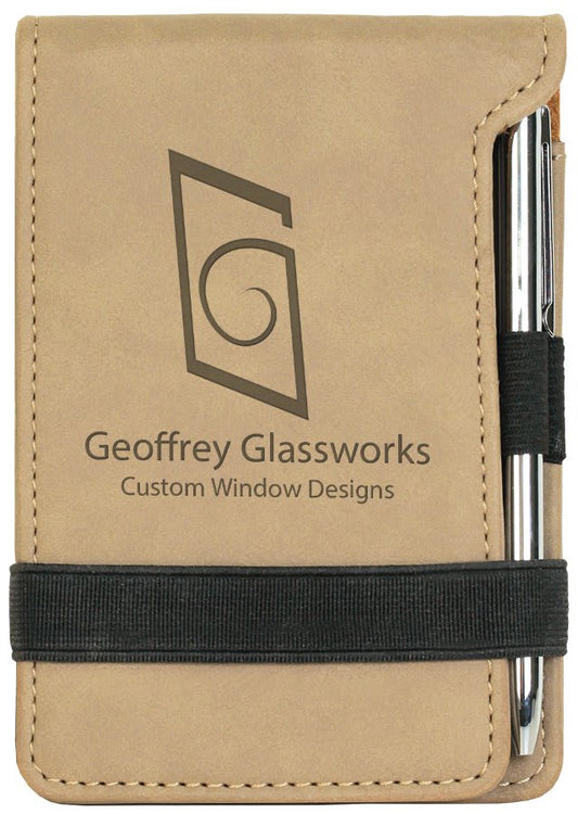 Leatherette Mini Notepad with Pen