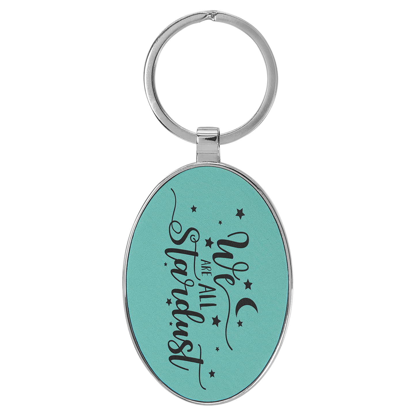 Leatherette/Metal Oval Keychain