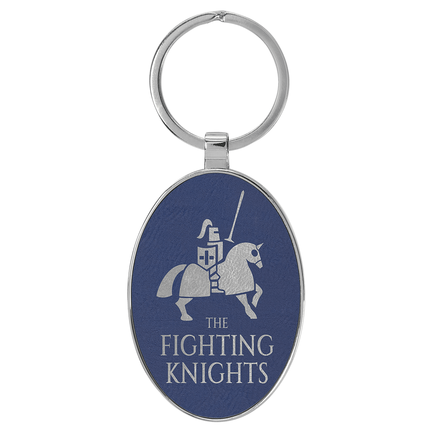 Leatherette/Metal Oval Keychain
