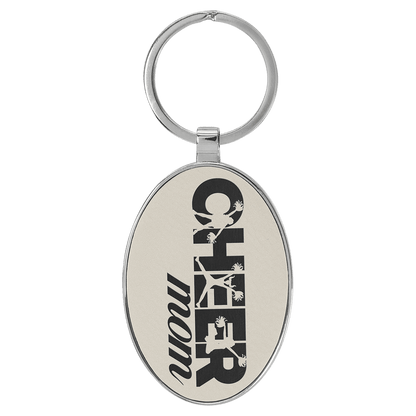 Leatherette/Metal Oval Keychain