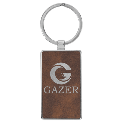 Leatherette/Metal Rectangle Keychain
