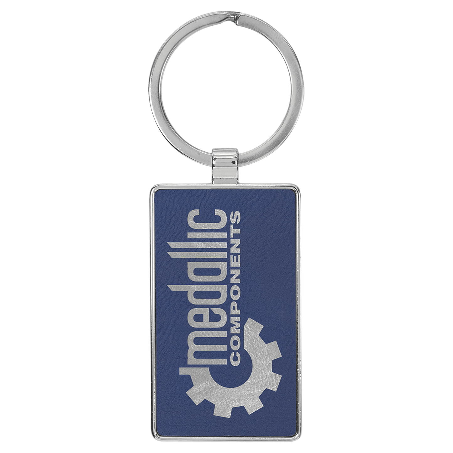 Leatherette/Metal Rectangle Keychain