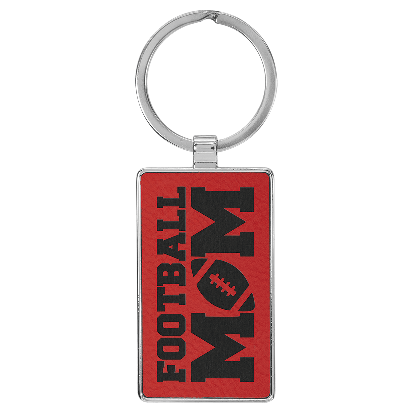 Leatherette/Metal Rectangle Keychain