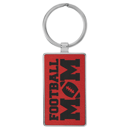 Leatherette/Metal Rectangle Keychain