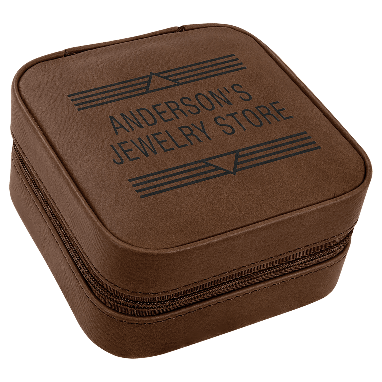 Leatherette Travel Jewelry Box with Tan Lining