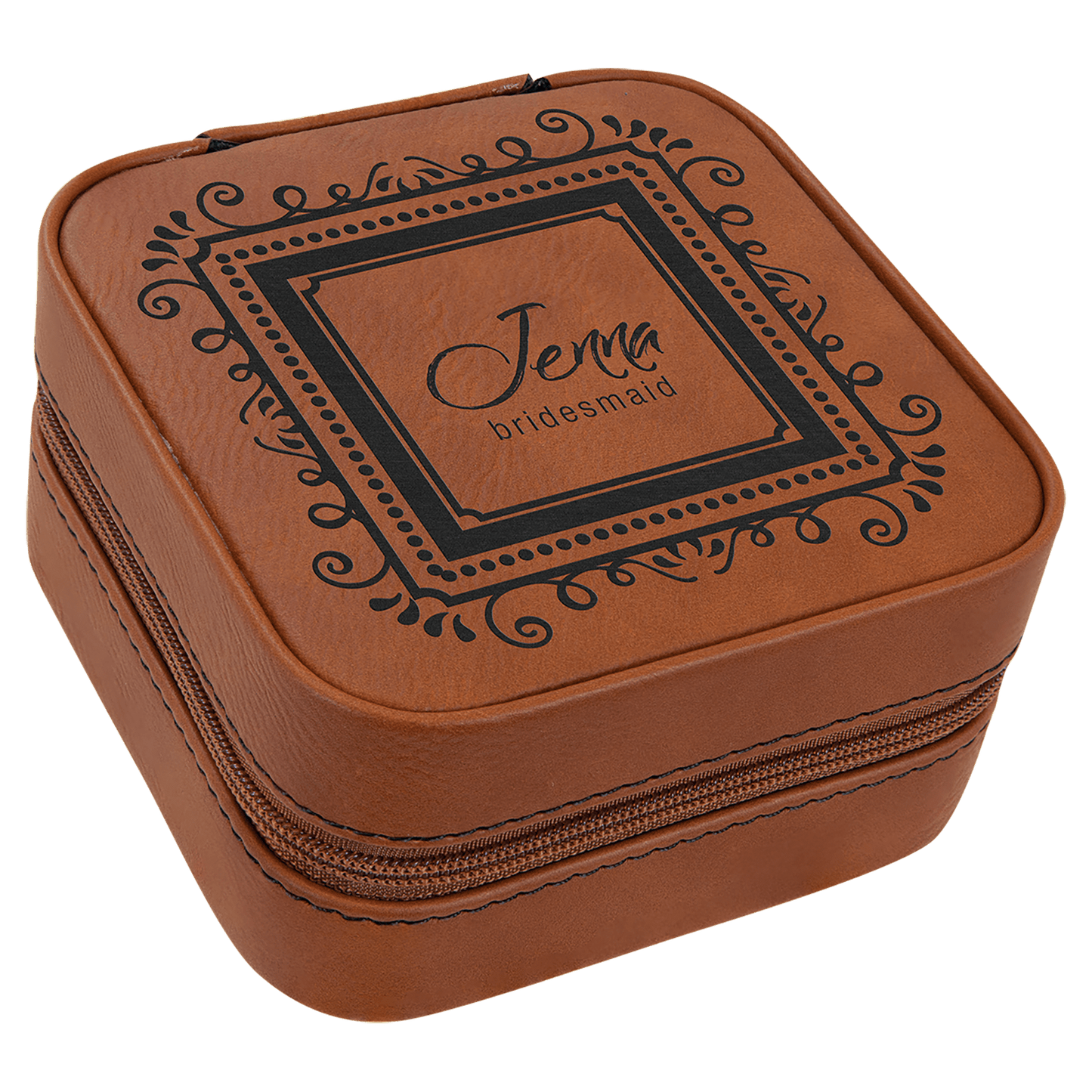 Leatherette Travel Jewelry Box with Tan Lining