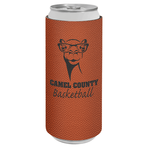 Basketball Leatherette Slim Beverage Holder