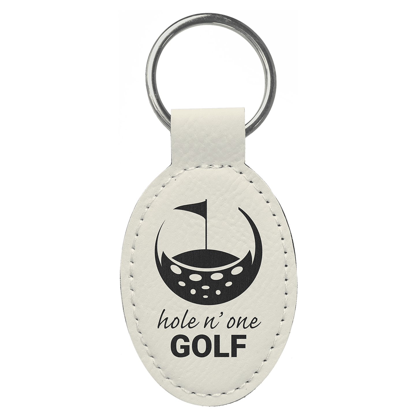 Leatherette Oval Keychain