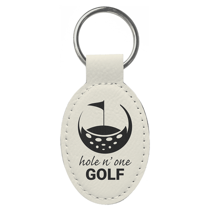 Leatherette Oval Keychain