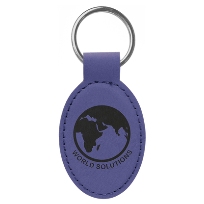 Leatherette Oval Keychain