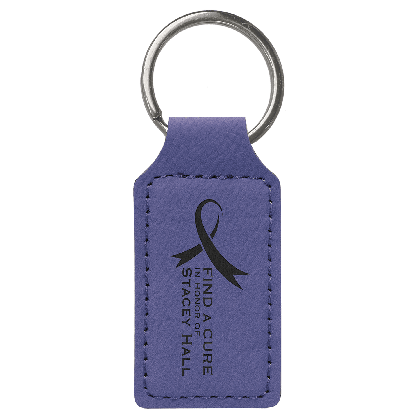 Leatherette Rectangle Keychain