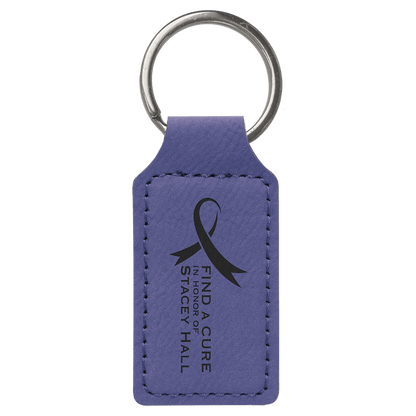 Leatherette Rectangle Keychain