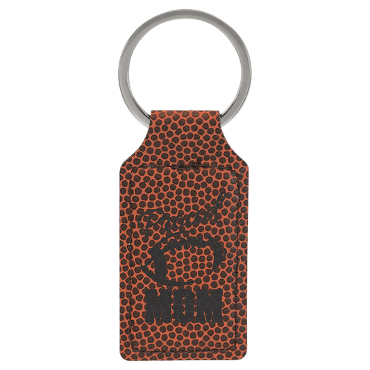 Football Leatherette Rectangle Keychain