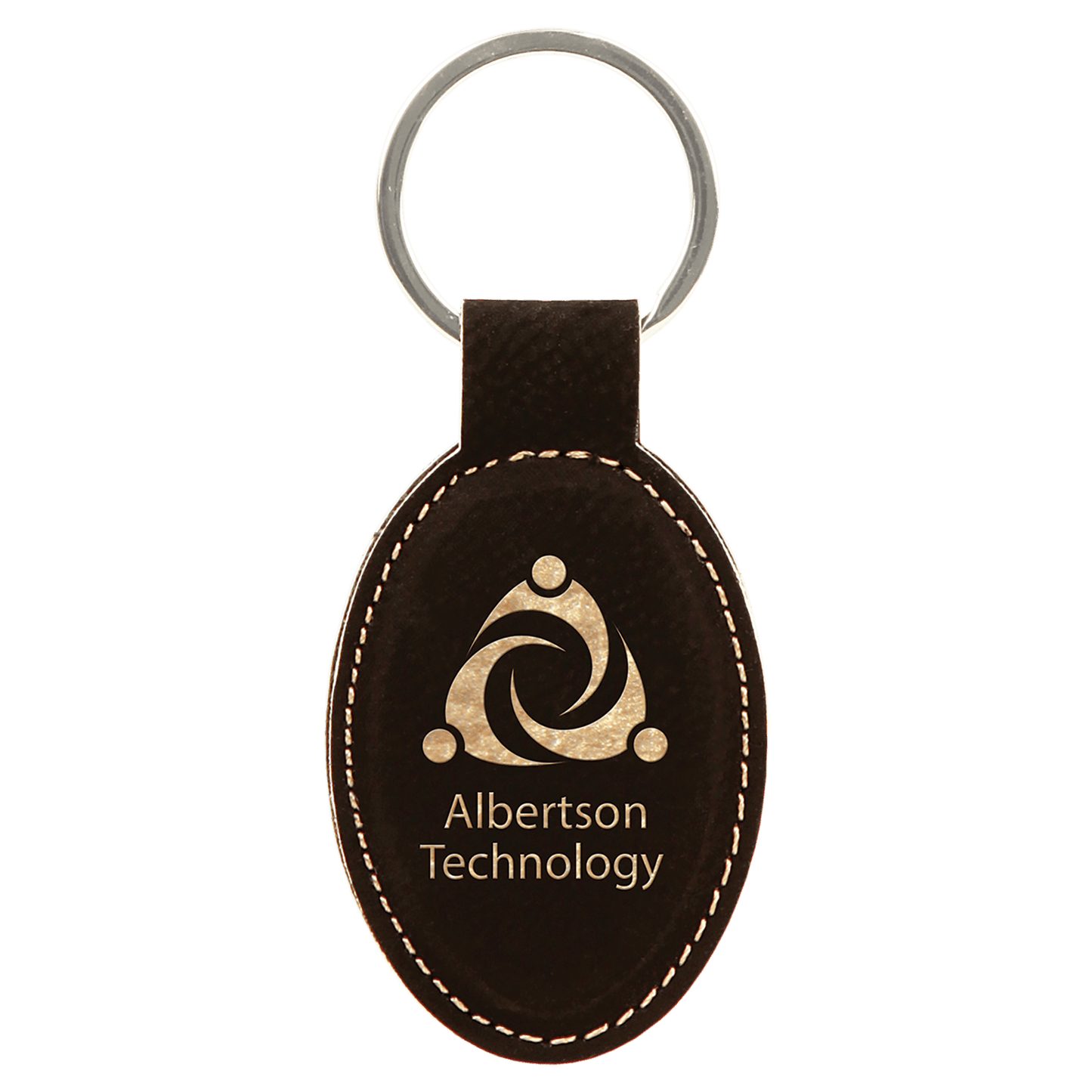 Leatherette Oval Keychain