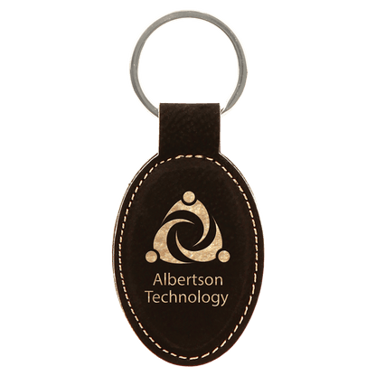 Leatherette Oval Keychain