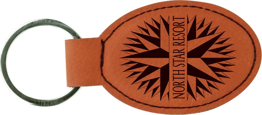 Leatherette Oval Keychain
