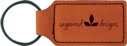 Leatherette Rectangle Keychain
