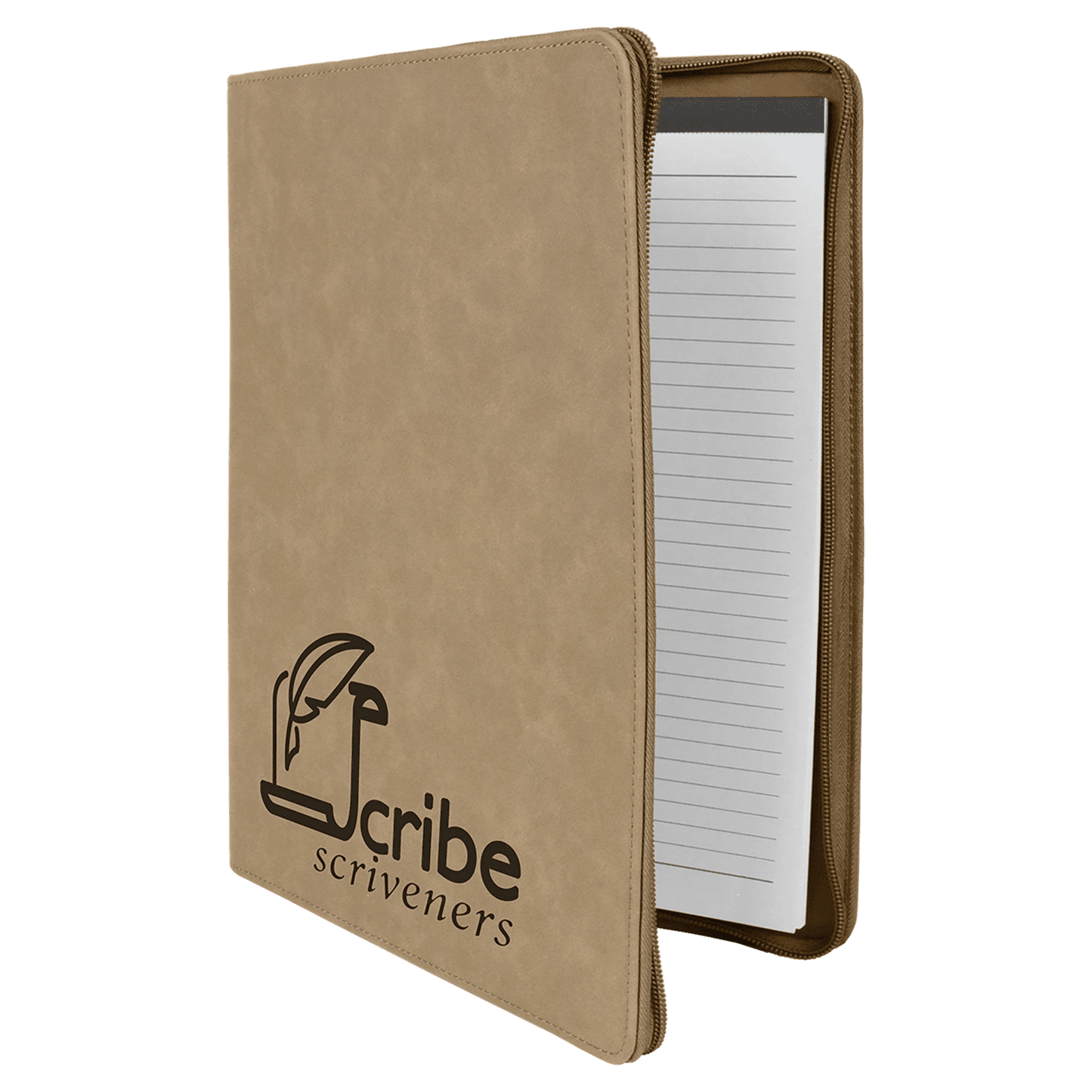 Leatherette Portfolio Notepad with Zipper