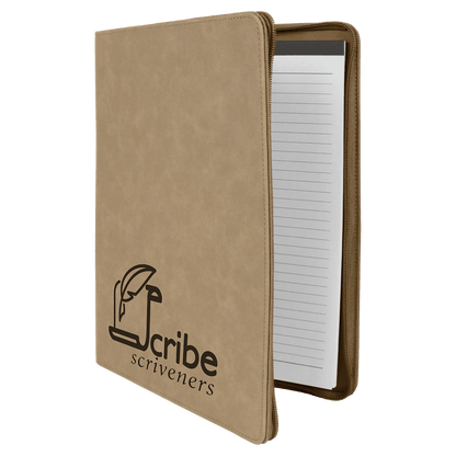 Leatherette Portfolio Notepad with Zipper