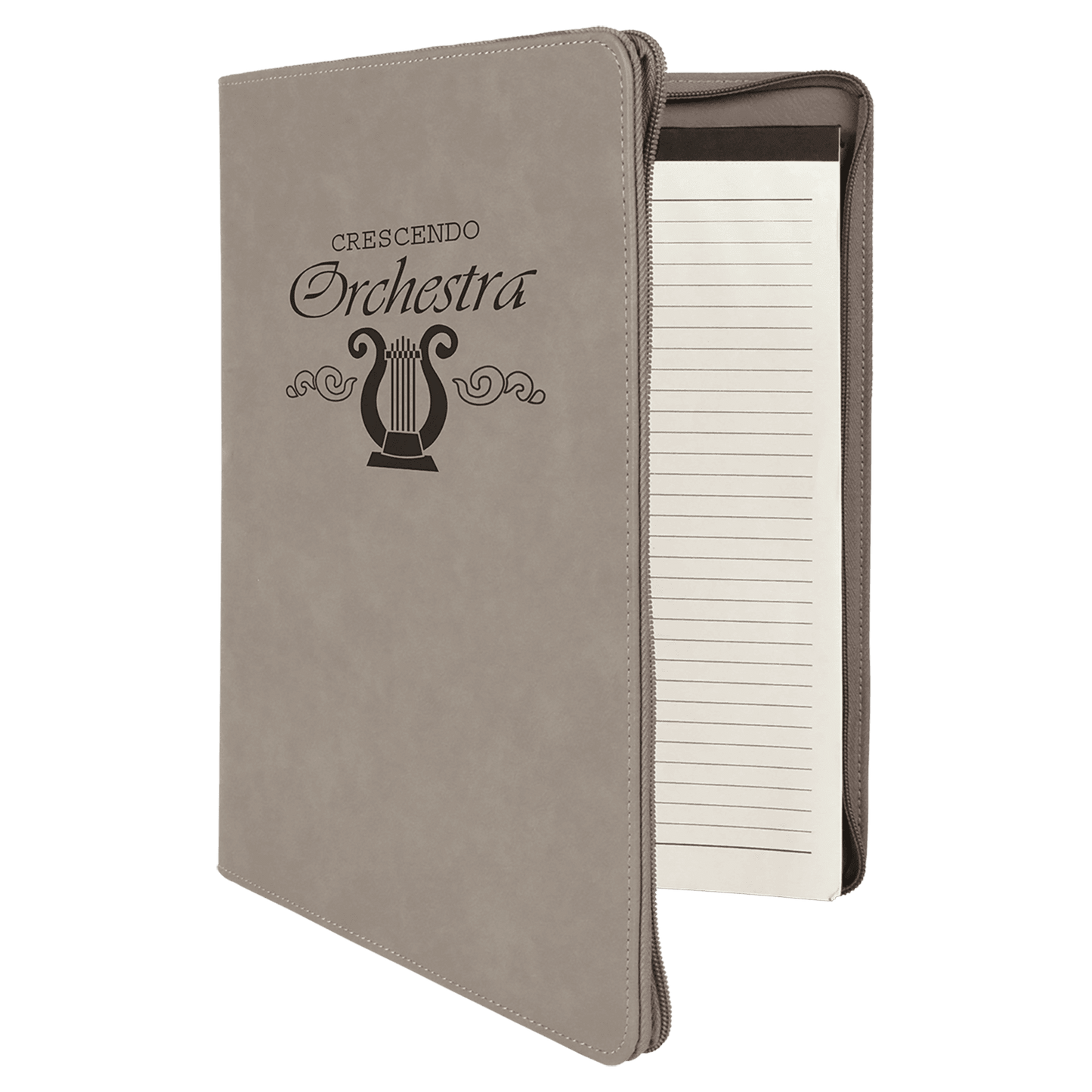 Leatherette Portfolio with Zipper Notepad